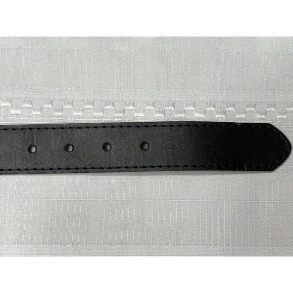 Genuine Leather Black Belt With Silver Buckle Adjustable Size 36 Quality Career - Picture 6 of 11